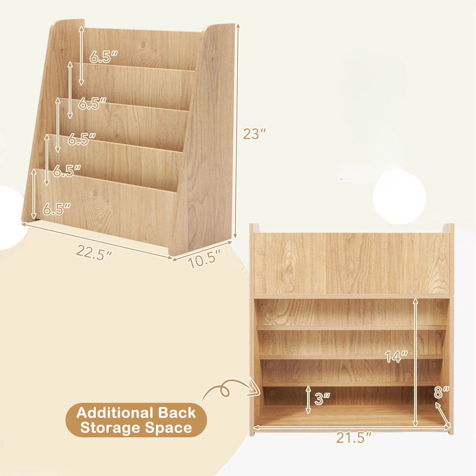 SlickBlue Kids Book Display Rack with Open Shelves for Easy Organization