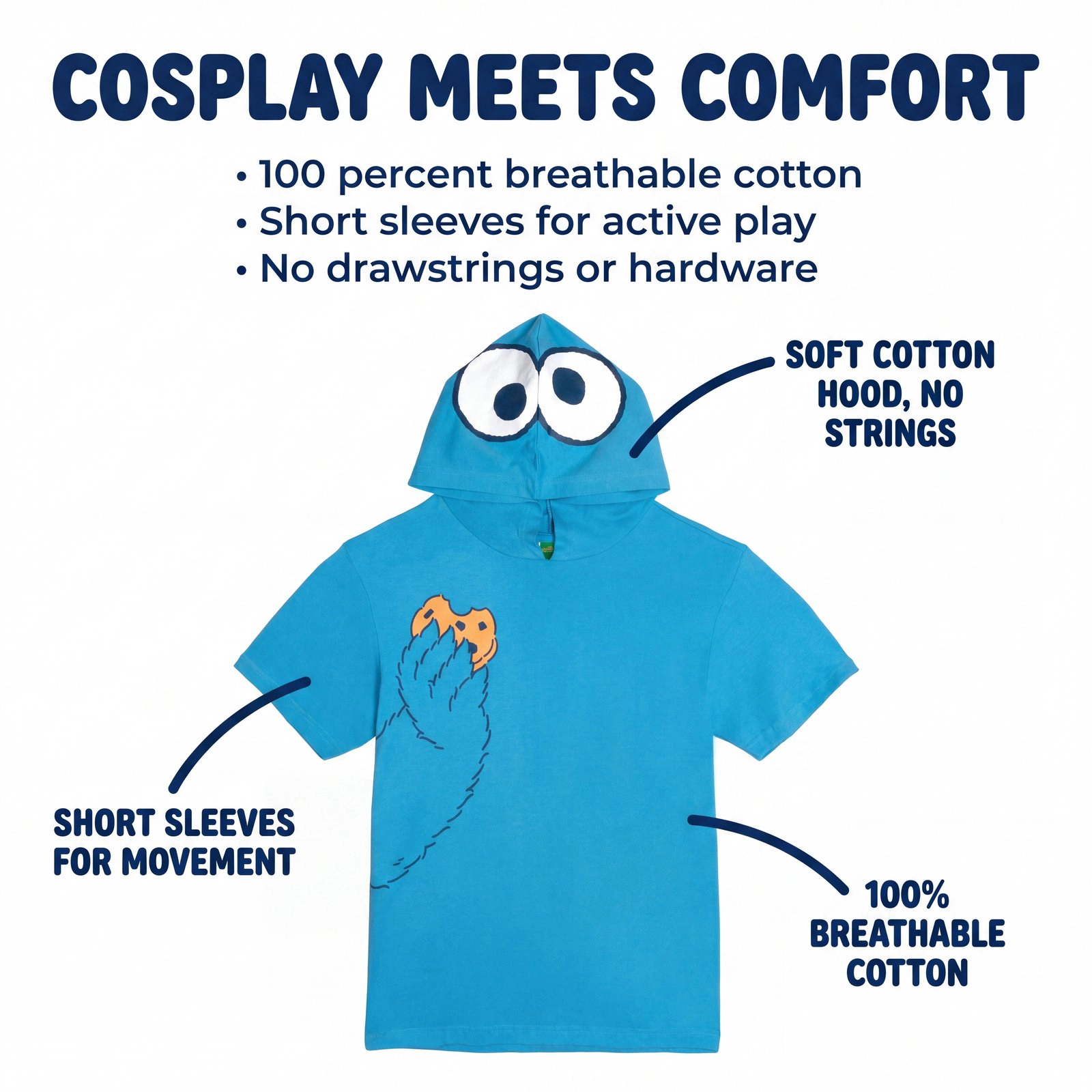 Sesame Street Matching Family Cosplay Hooded T-Shirt