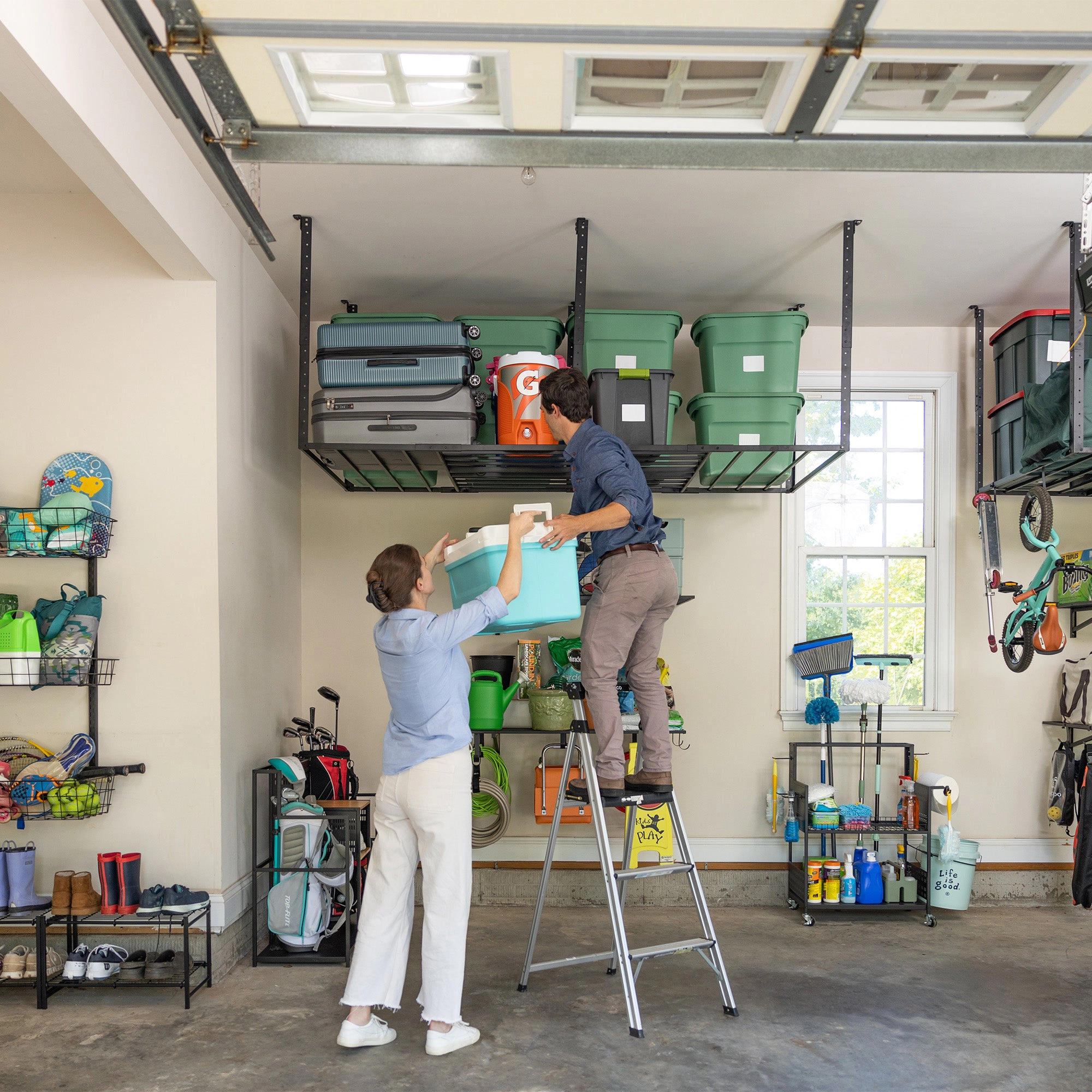StoreYour 4' x 8' Faber Overhead Garage Shelving, Holds 700 lbs