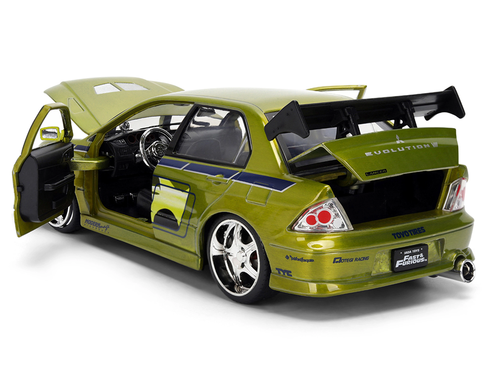 Jada Brian's Mitsubishi Lancer Evolution VII Green Color Brush Finish "2 Fast 2 Furious" (2003) Movie "25