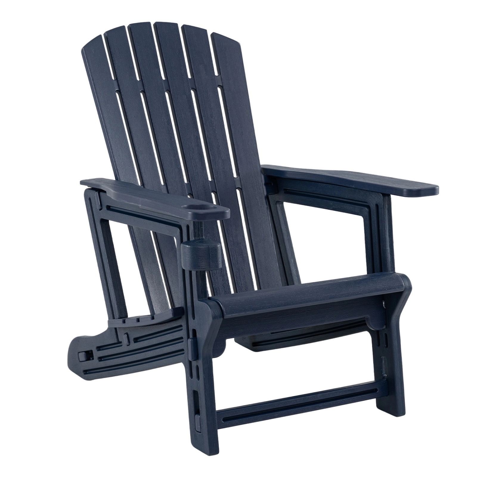 SUGIFT Wood-Like HDPE Adirondack Chair with Cup Holder High Back 330-lb Capacity Blue