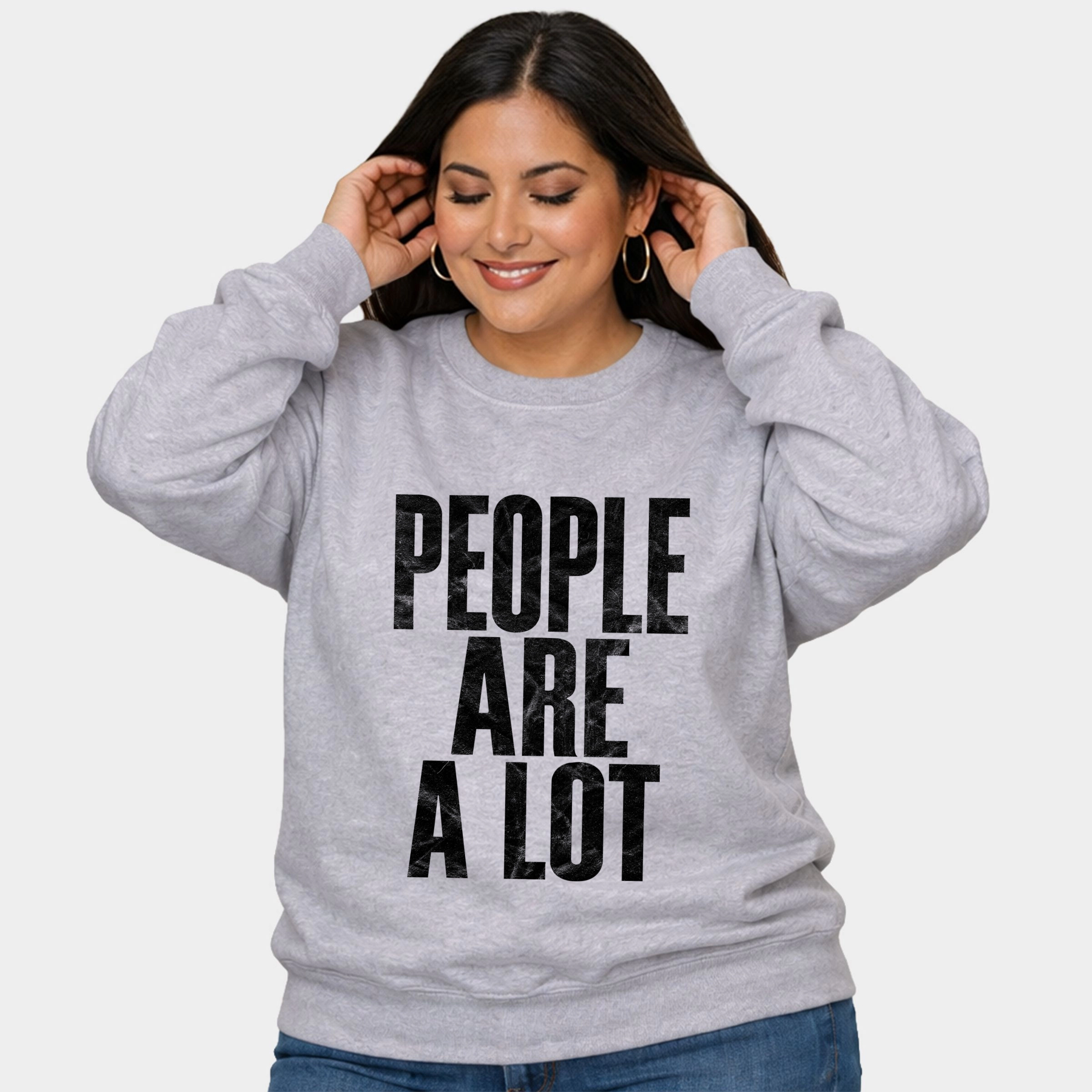 Simply Sage Market - Women's Plus Sized Graphic Sweatshirt People Are A Lot
