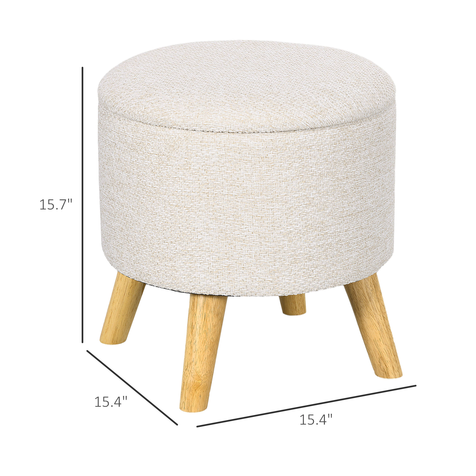 Hivvago Hidden Storage Ottoman Stool For Bedroom Or Living Room