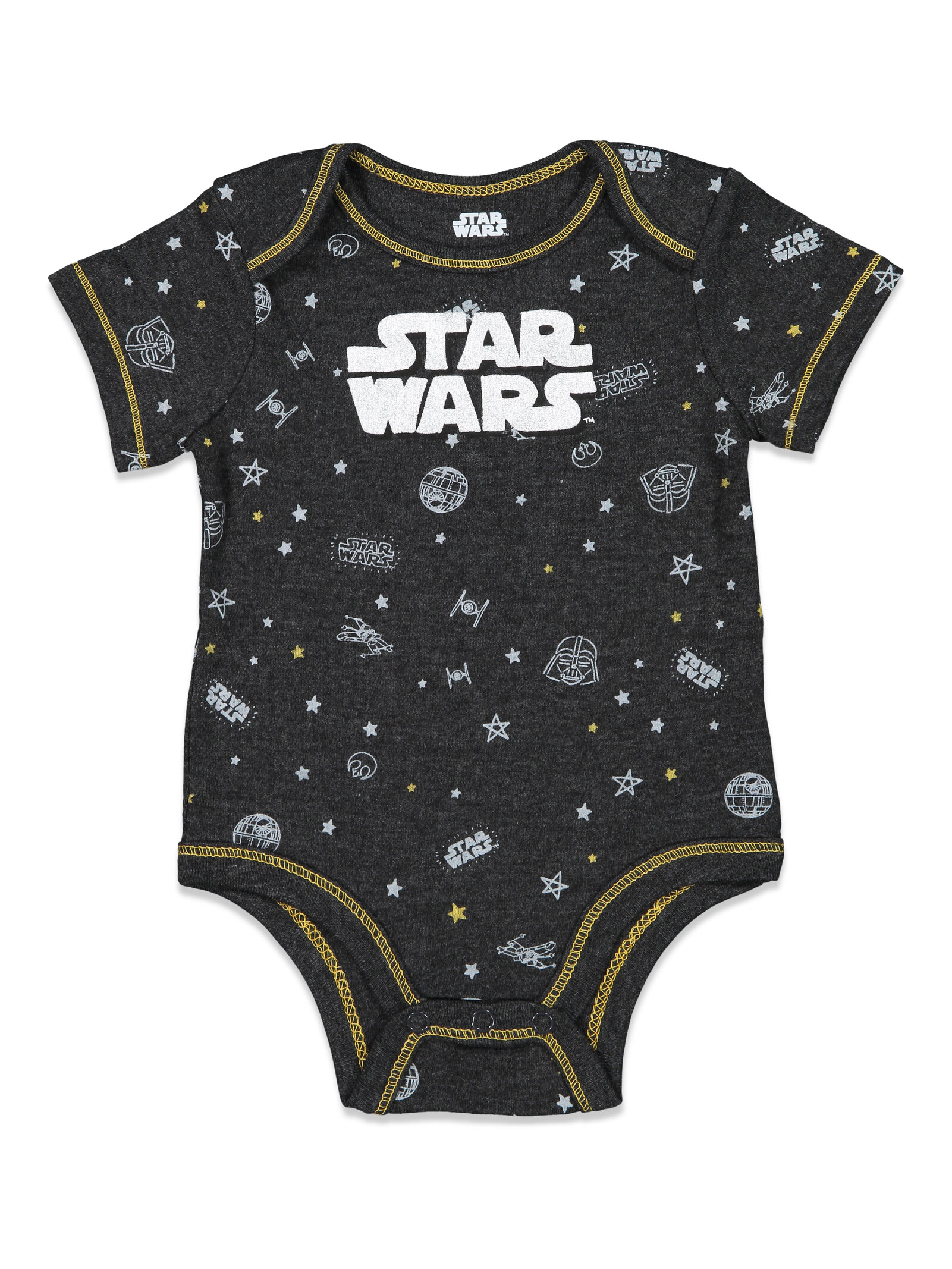 Star Wars Baby Boys' 3-Pack Short Sleeve Bodysuits