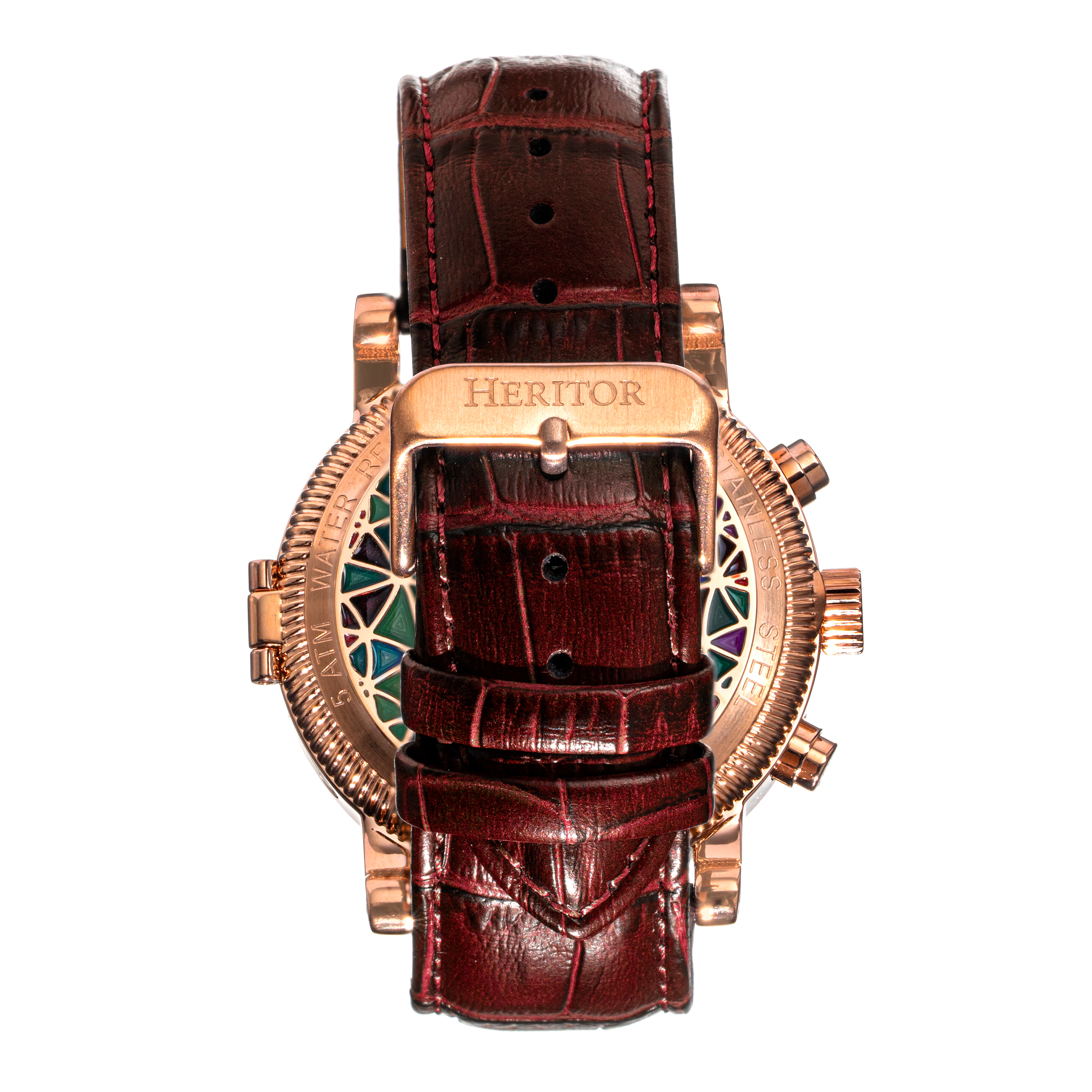 Heritor Automatic Legacy Leather-Band Watch w/Day/Date