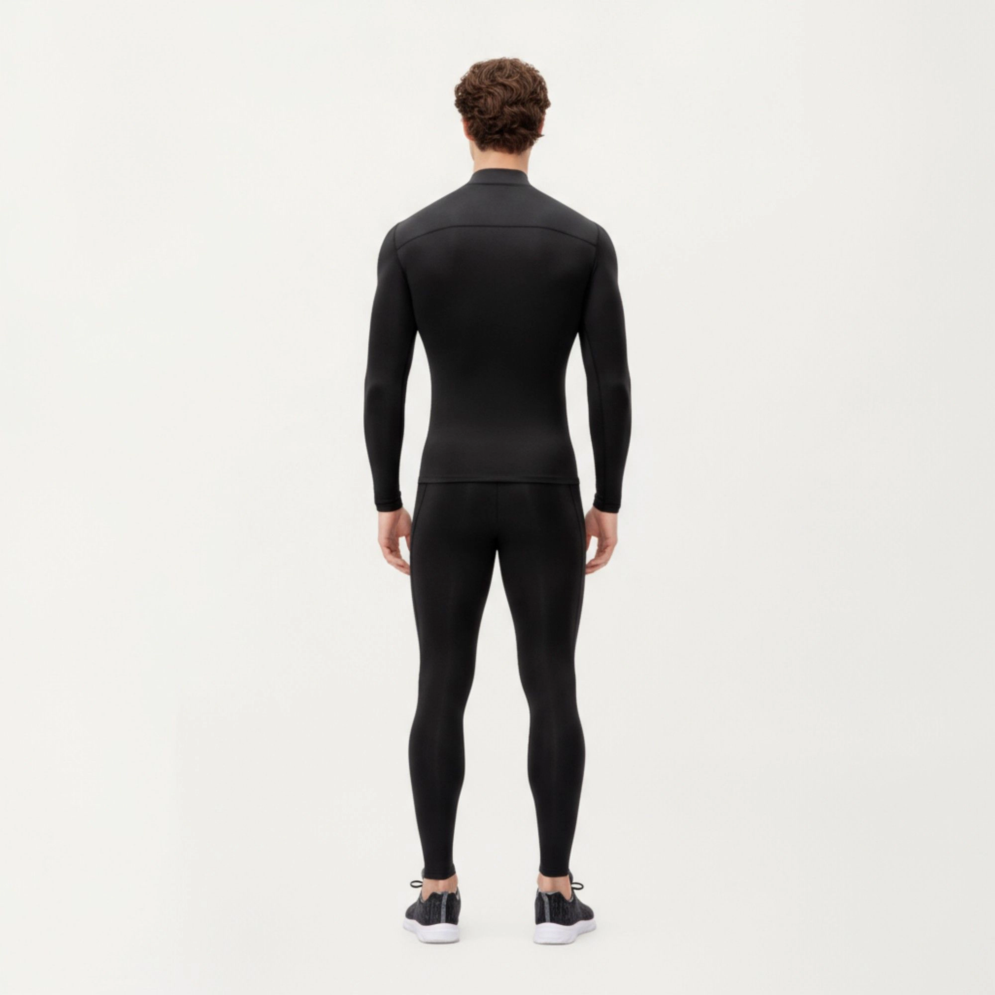 Anna-Kaci Men's Long Sleeve Quarter-Zip Compression Athletic Top with Stretch Fabric and Mock Neck
