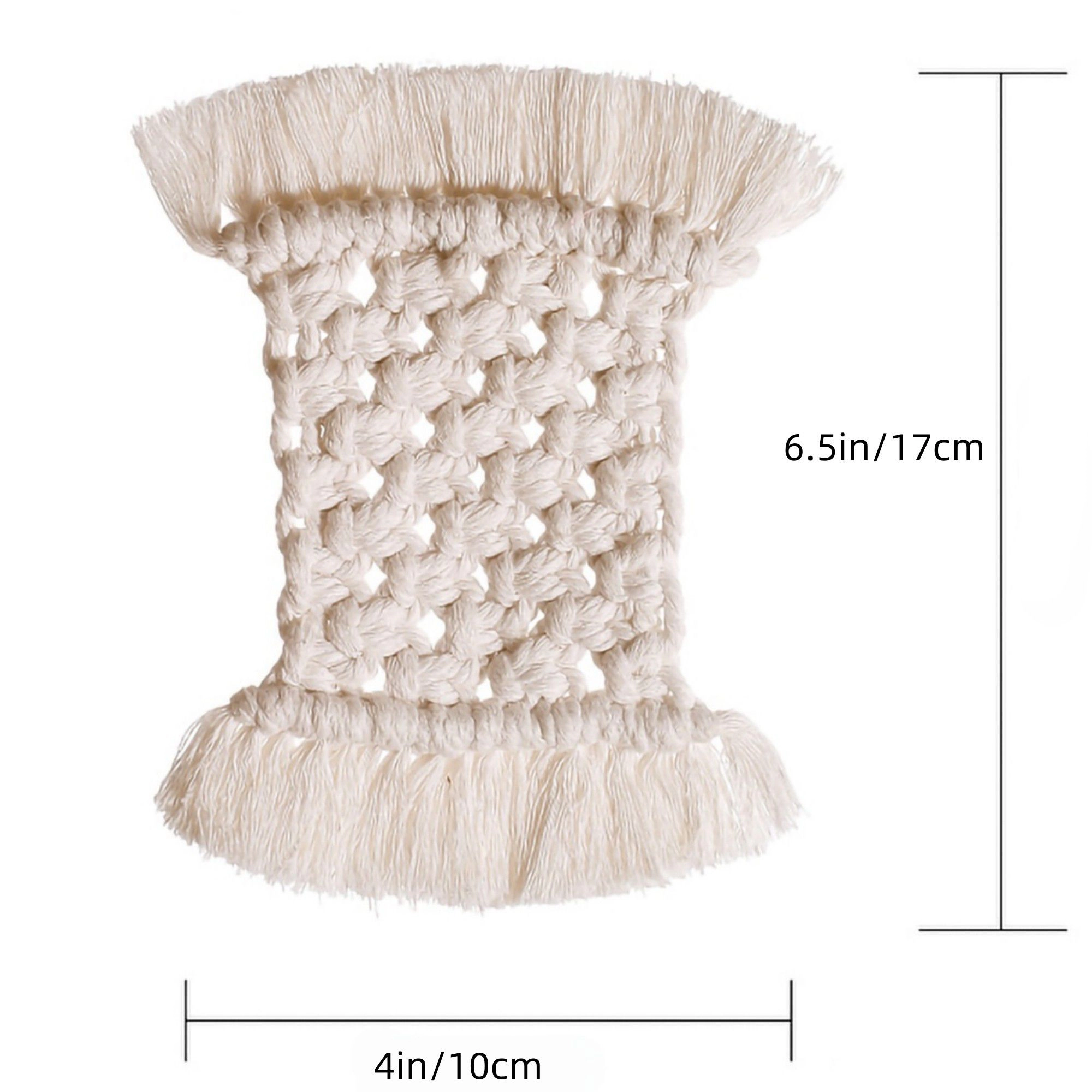 Alilang Unisex Woven Fiber Coaster with Fringe Detail for Tabletop Protection and Decorative Candle Display