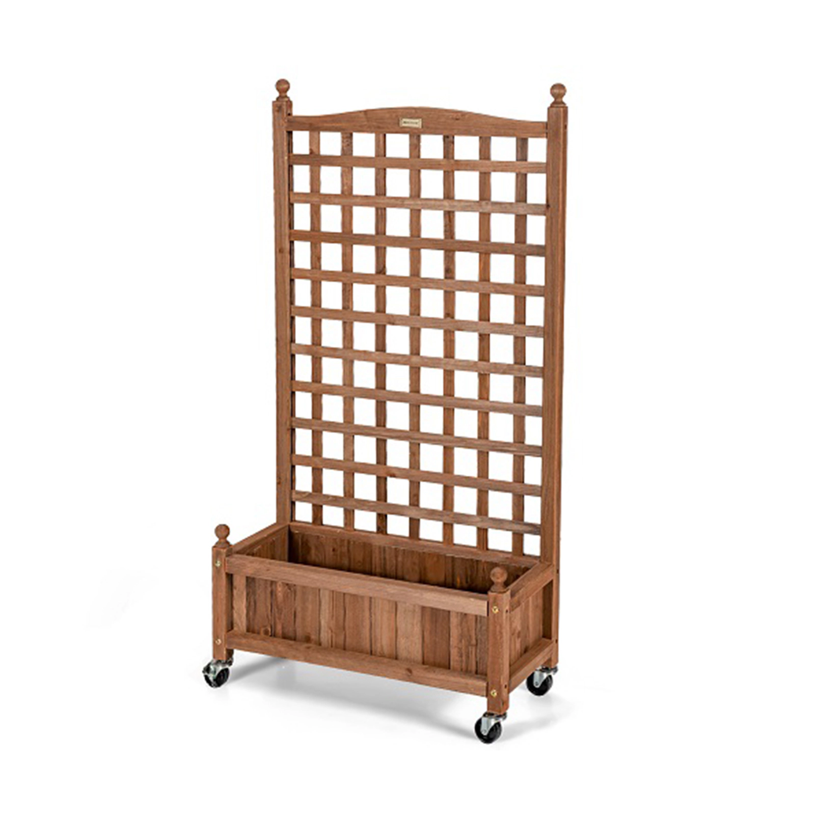 SlickBlue Outdoor Wooden Raised Garden Planter with Trellis