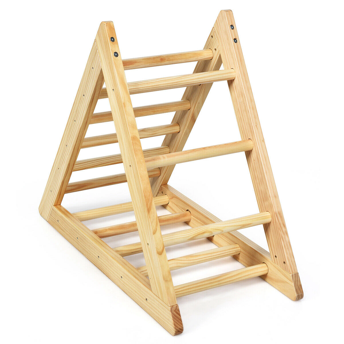 LJG Wooden Triangle Climber for Toddler Step Training