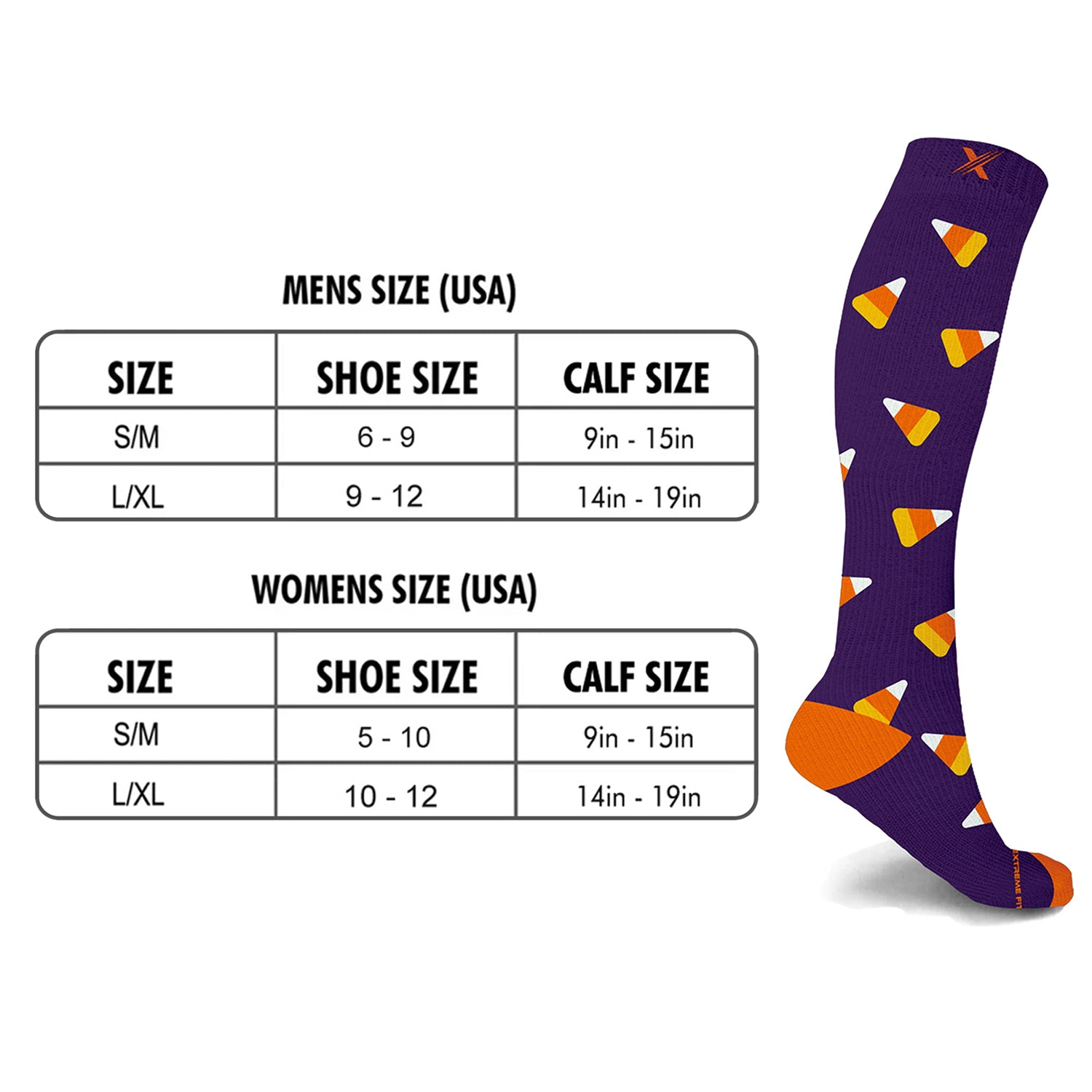 Extreme Fit Holiday Compression Socks - Knee High Performance For Running And Athletics 3 Pair