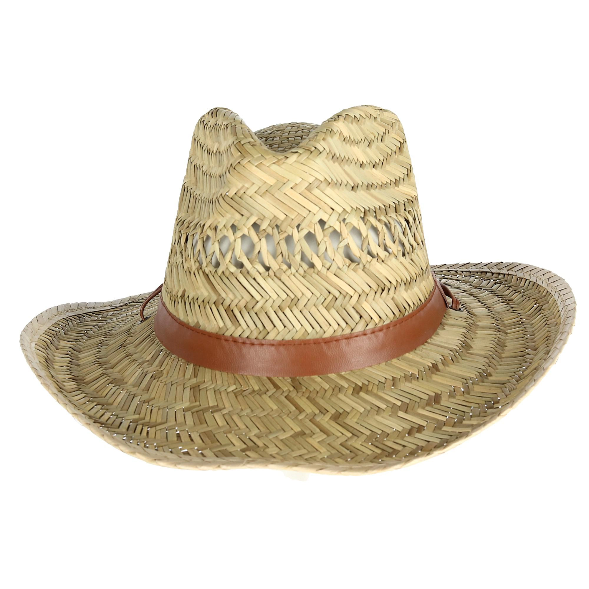 Kenny K Men's Rush Straw Lightweight Safari Hat with Chin Cord