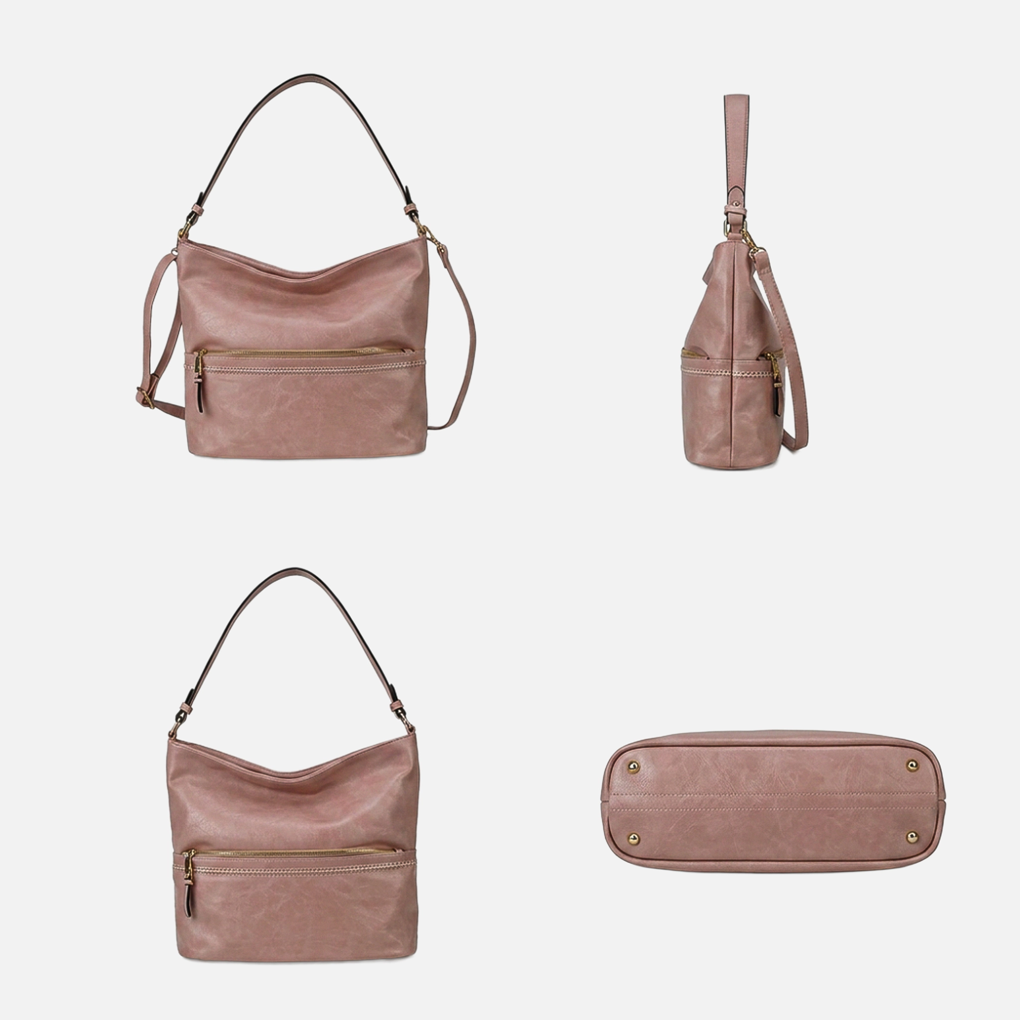 Mia K Collection Sierra Marbled Vegan Leather Shoulder Bag, Gold-Tone Hardware