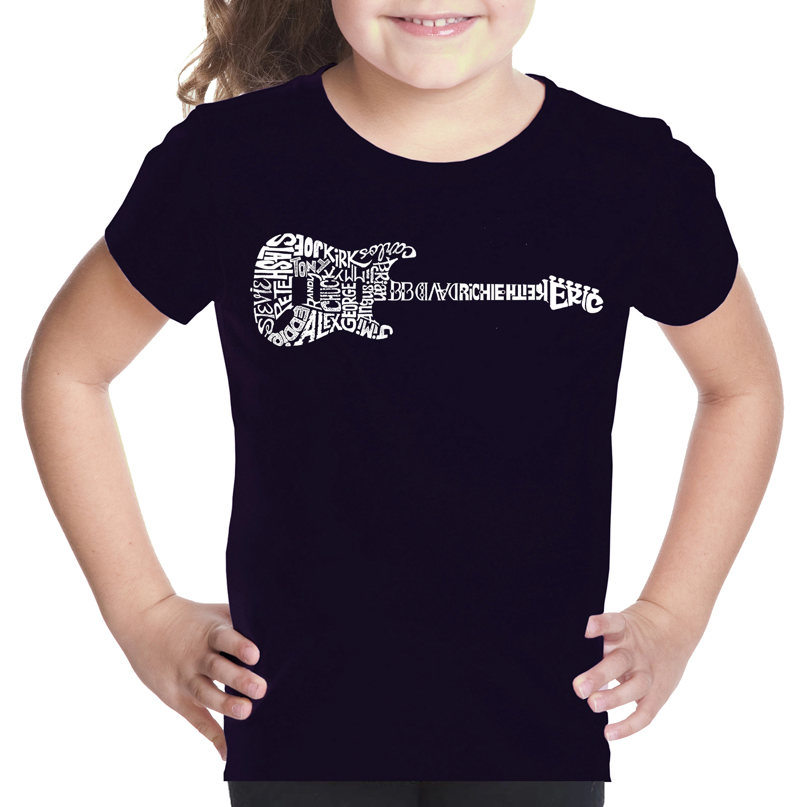 LA Pop Art Girls Word T-Shirt - Rock Guitar