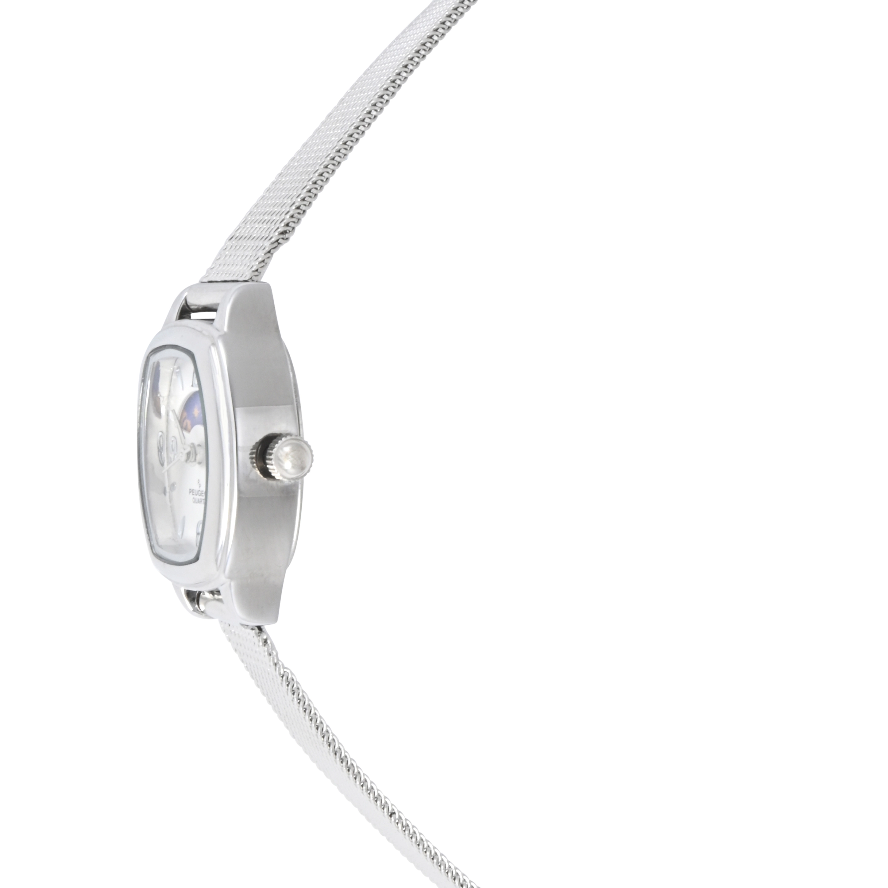 Peugeot Women's Silver Dial Sun Moon Watch 30x20mm Mesh Bracelet