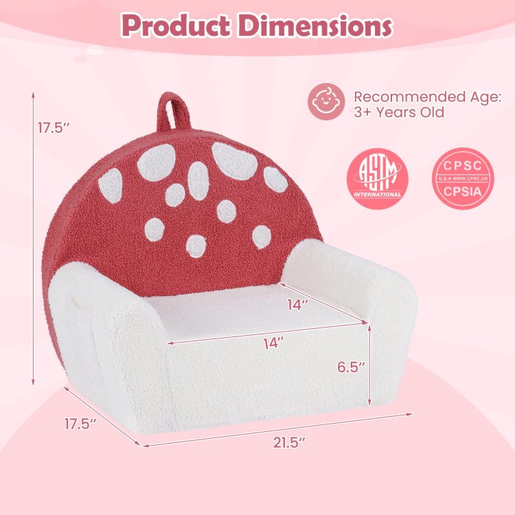 Hivvago Kids Sofa Toddler Foam Couch With Soft Fleece Fabric Cover