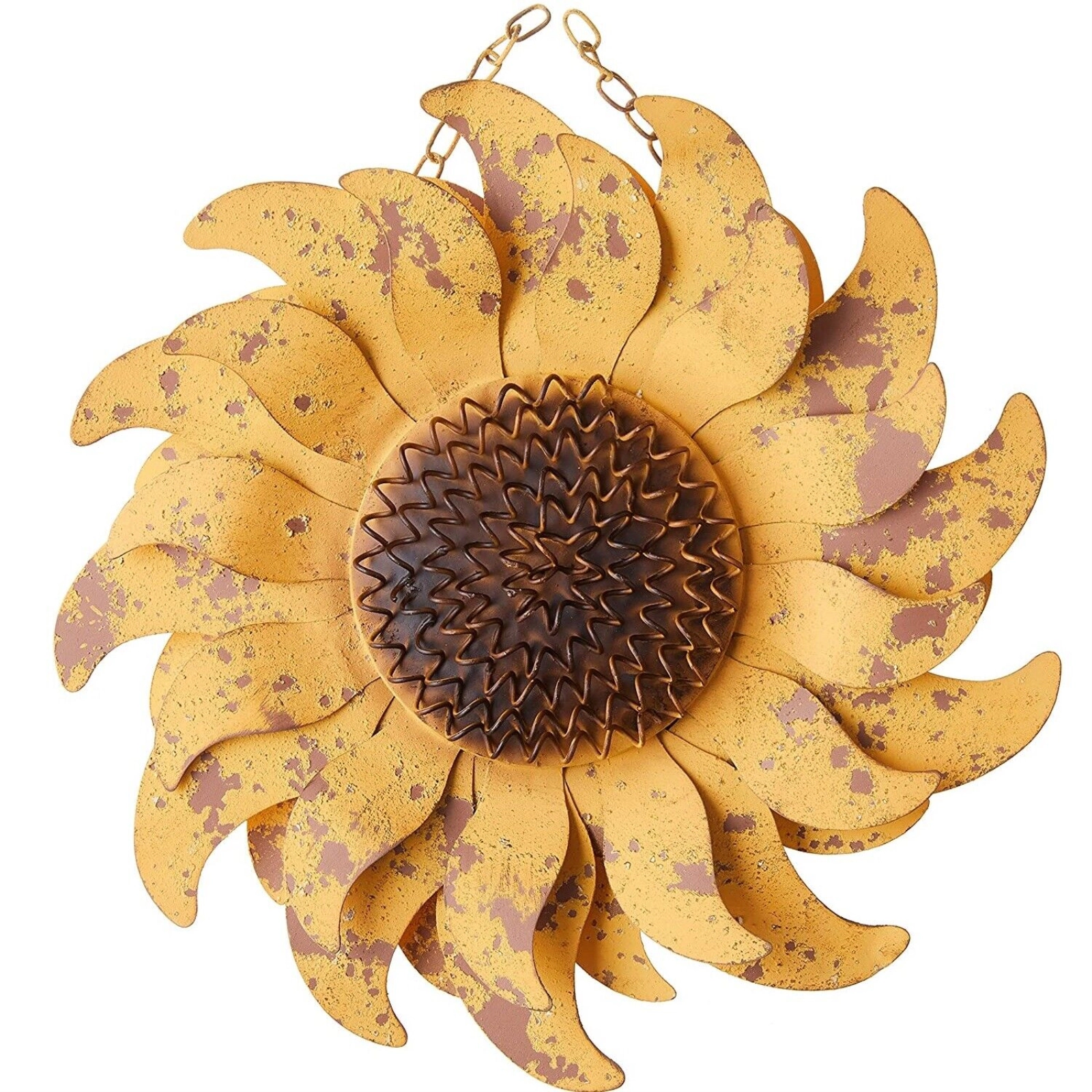 K&K Interiors Distressed Golden Yellow Metal Sunflower Arrow Replacement Sign 10 inch - Arrow Sold Separately