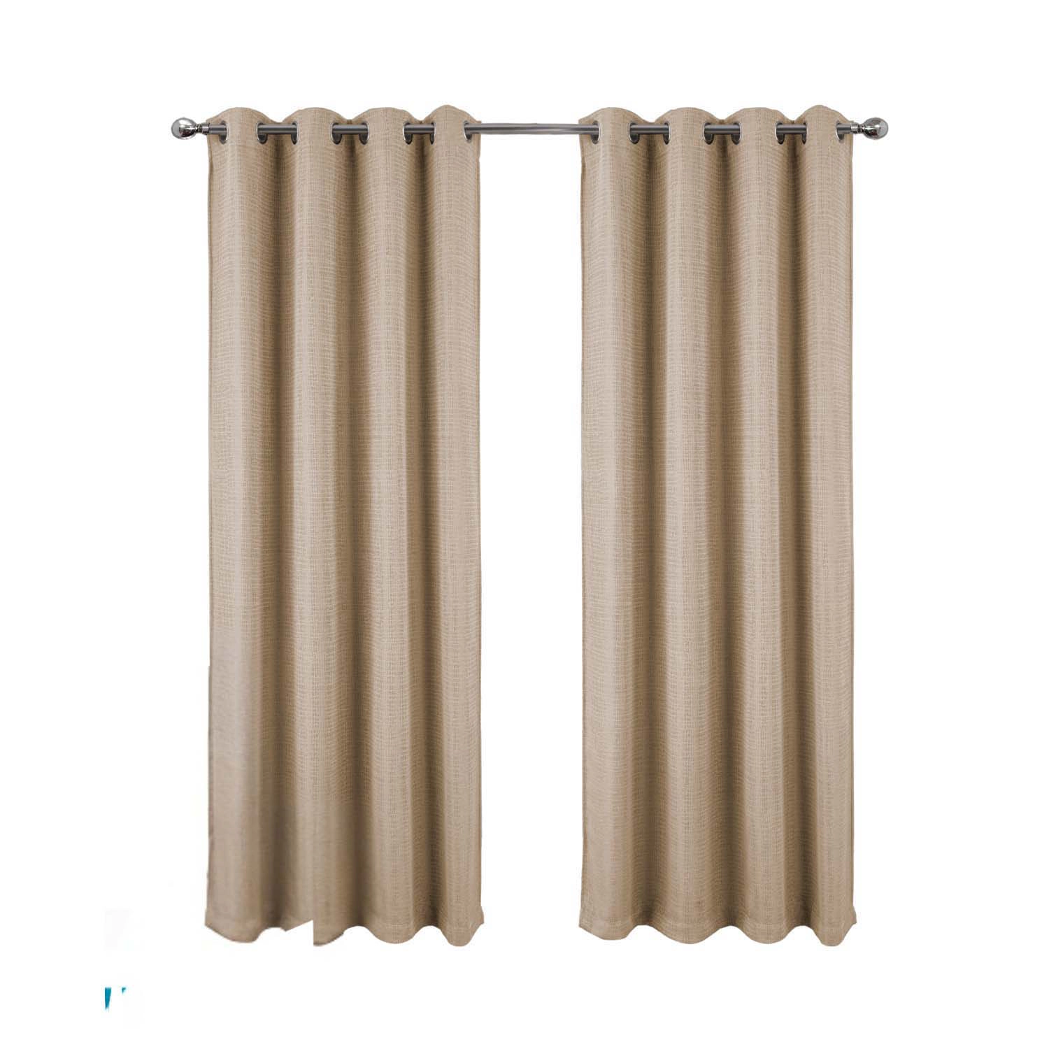 RT Designer Collection Demi Lux Jacquard Blackout Grommet Curtain Panel 52" x 84" Taupe