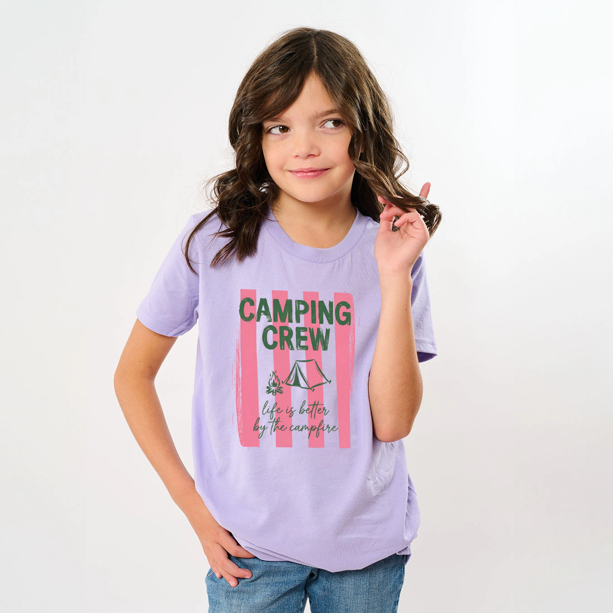 The Juniper Shop - Camping Crew Stripes Youth Short Sleeve Graphic T-Shirt