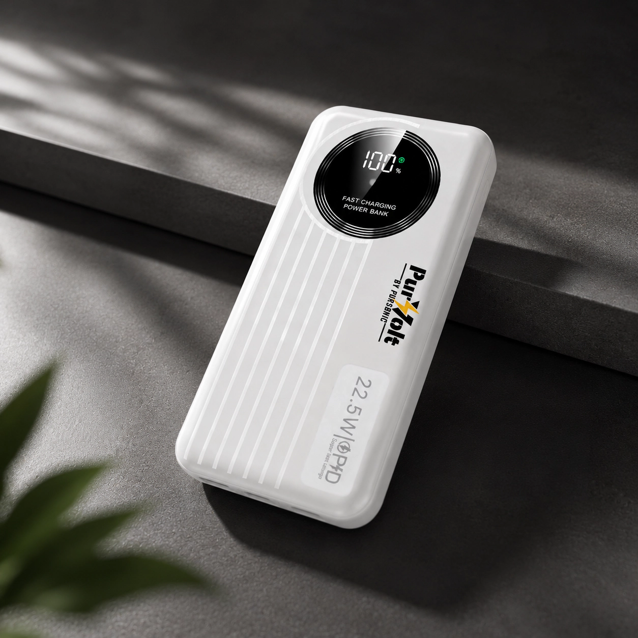 Pursonic Unisex 10,000mAh LED Fast Charging Power Bank – Portable Charger with Built-in Cables