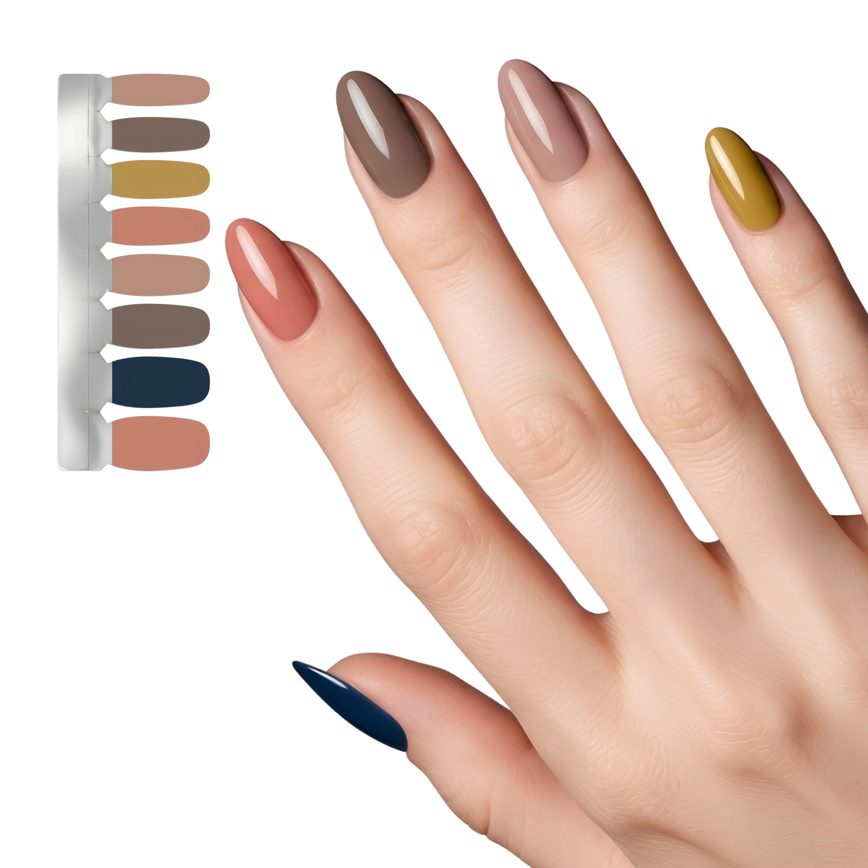 XPNail Women's 2-Pack Bundle of Nail Polish Strips Mustard Shades 16ct