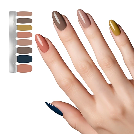 XPNail Women's Nail Polish Strips Mustard Shades 16ct