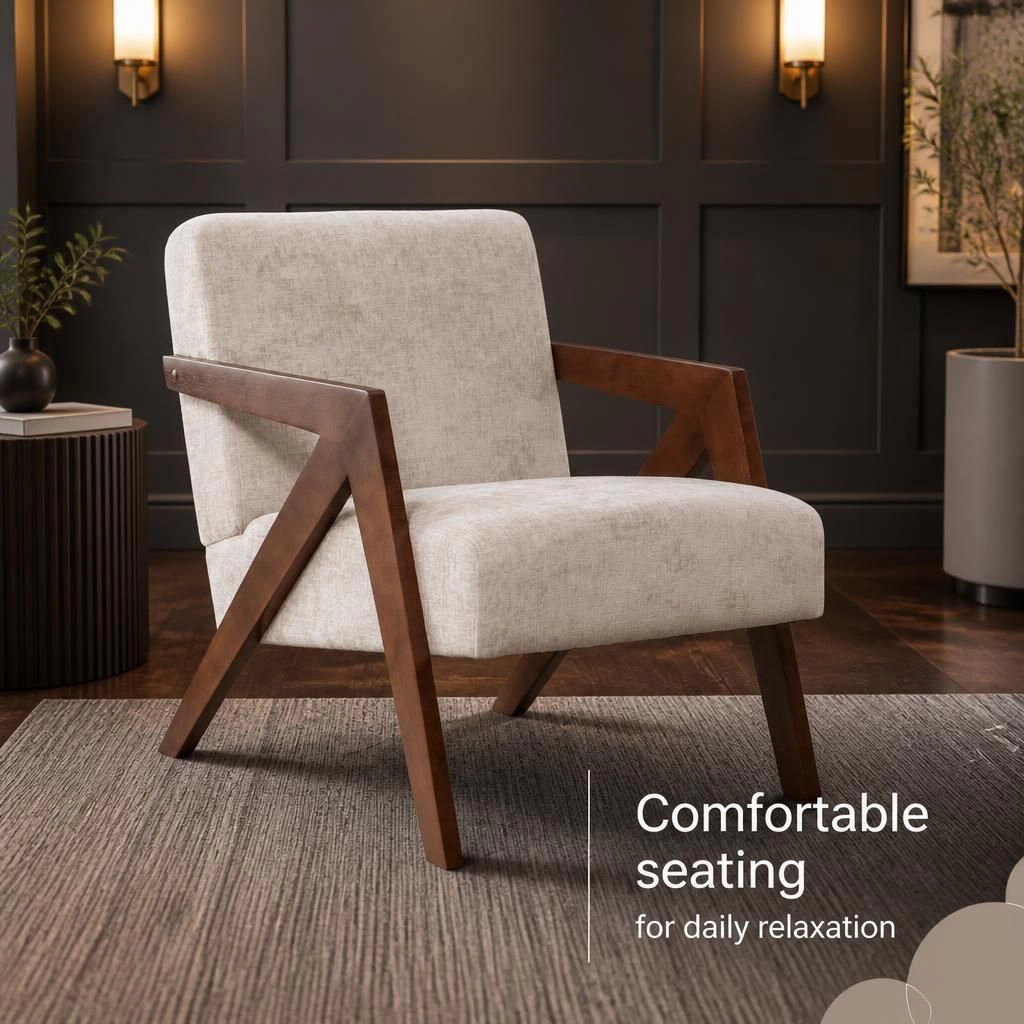 GOODSILO Compact Upholstered Chenille Accent Chair