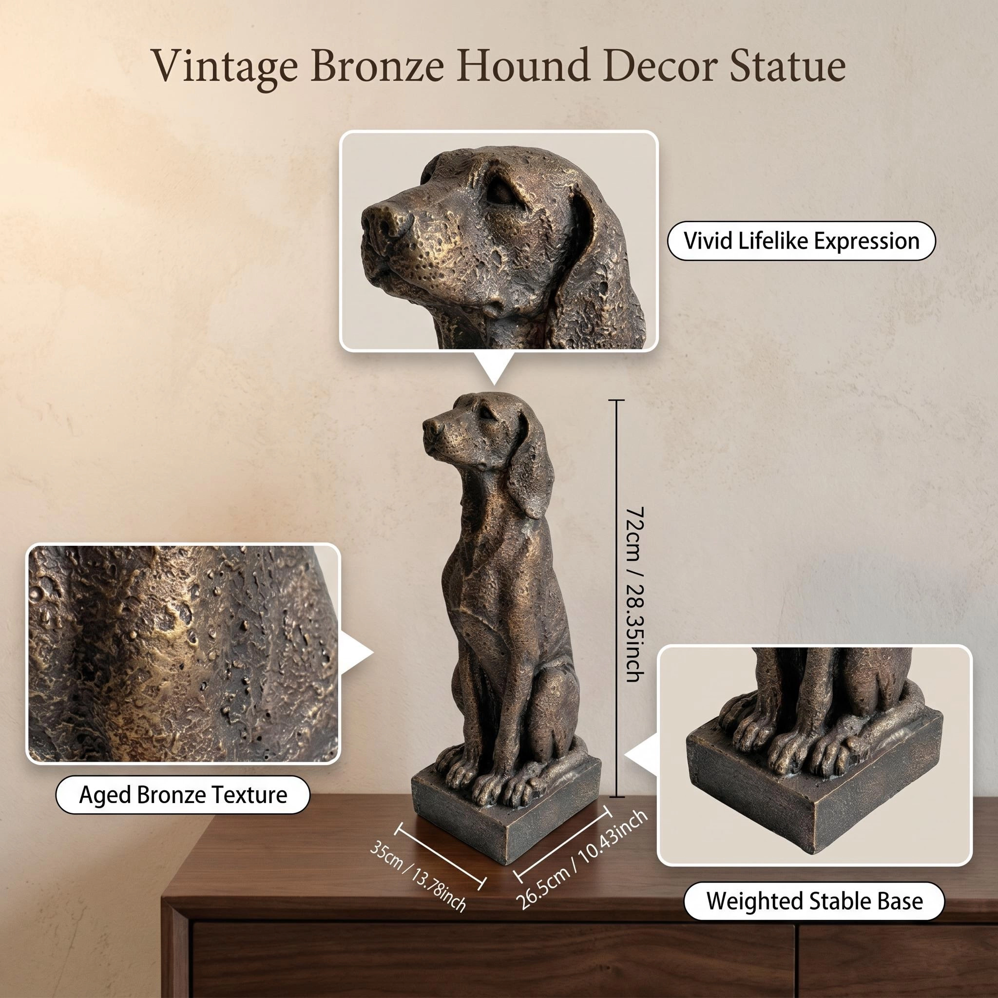 WOW PIONEER Decorative Resin Standing Statue Sculpture Elegant Art Accent for Living Room Office