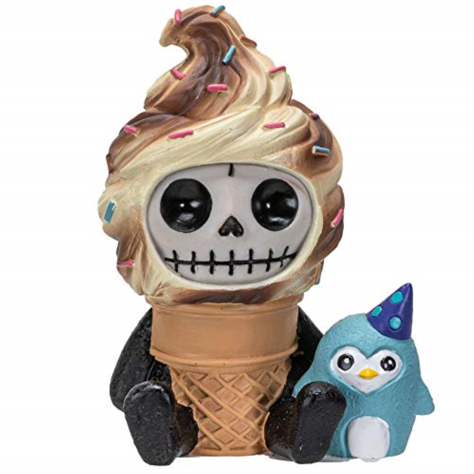 Pacific Giftware Furrybones Softo Skeleton in Ice Cream Cone Figurine 3 inch
