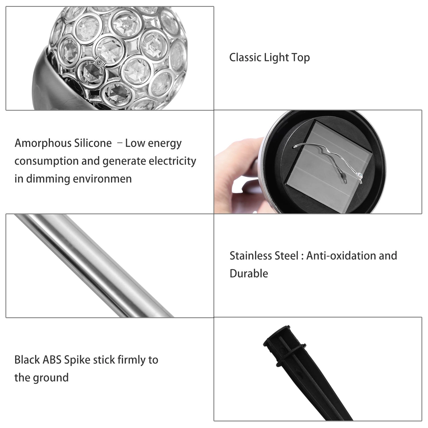 GBruno 3-Piece Solar RGB Ball Garden Lights