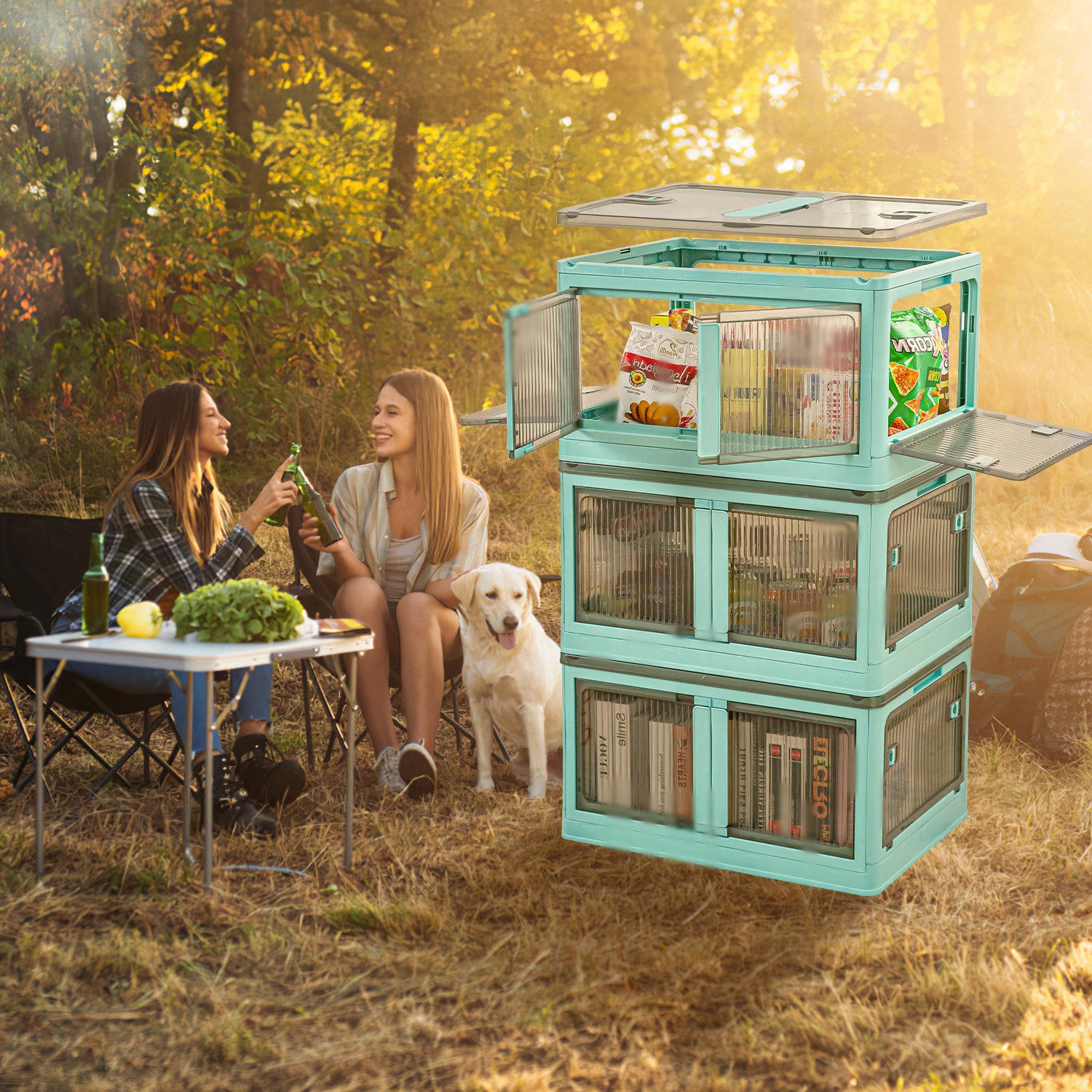 GBruno 3-Piece Foldable Storage Bins With Lids