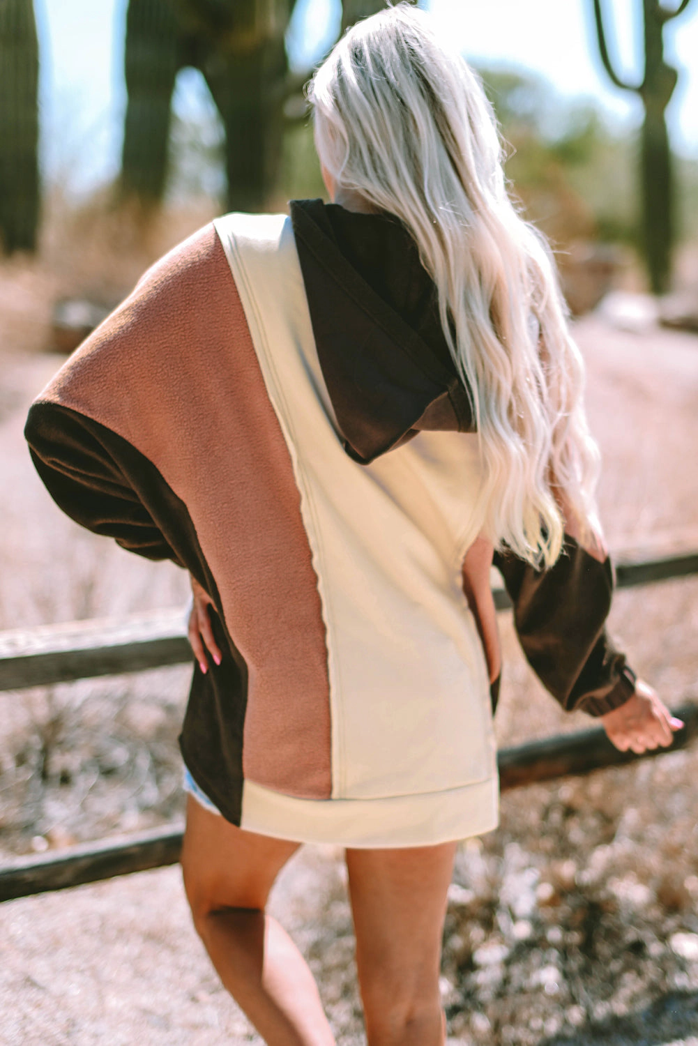 Threaded Pear Women's Isabelle Patchwork High Low Hoodie