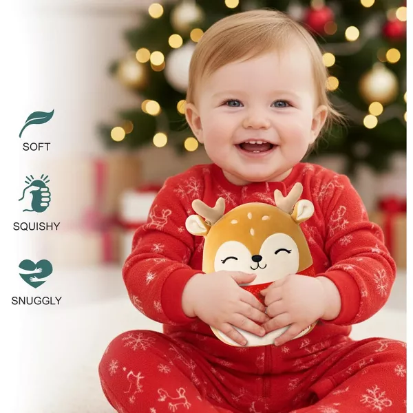 Sperric Christmas Plush Toy Reindeer Soft Stuffed Animal, 9" Cute Holiday Plushie Gift for Kids, Perfect Holiday Gifts