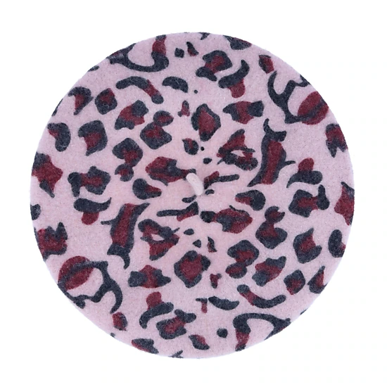 Angela & William Women's French Leopard Print Wool Beret Hat