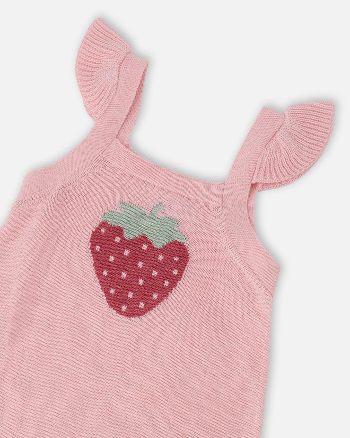 Deux par Girls Knit Strawberry Romper