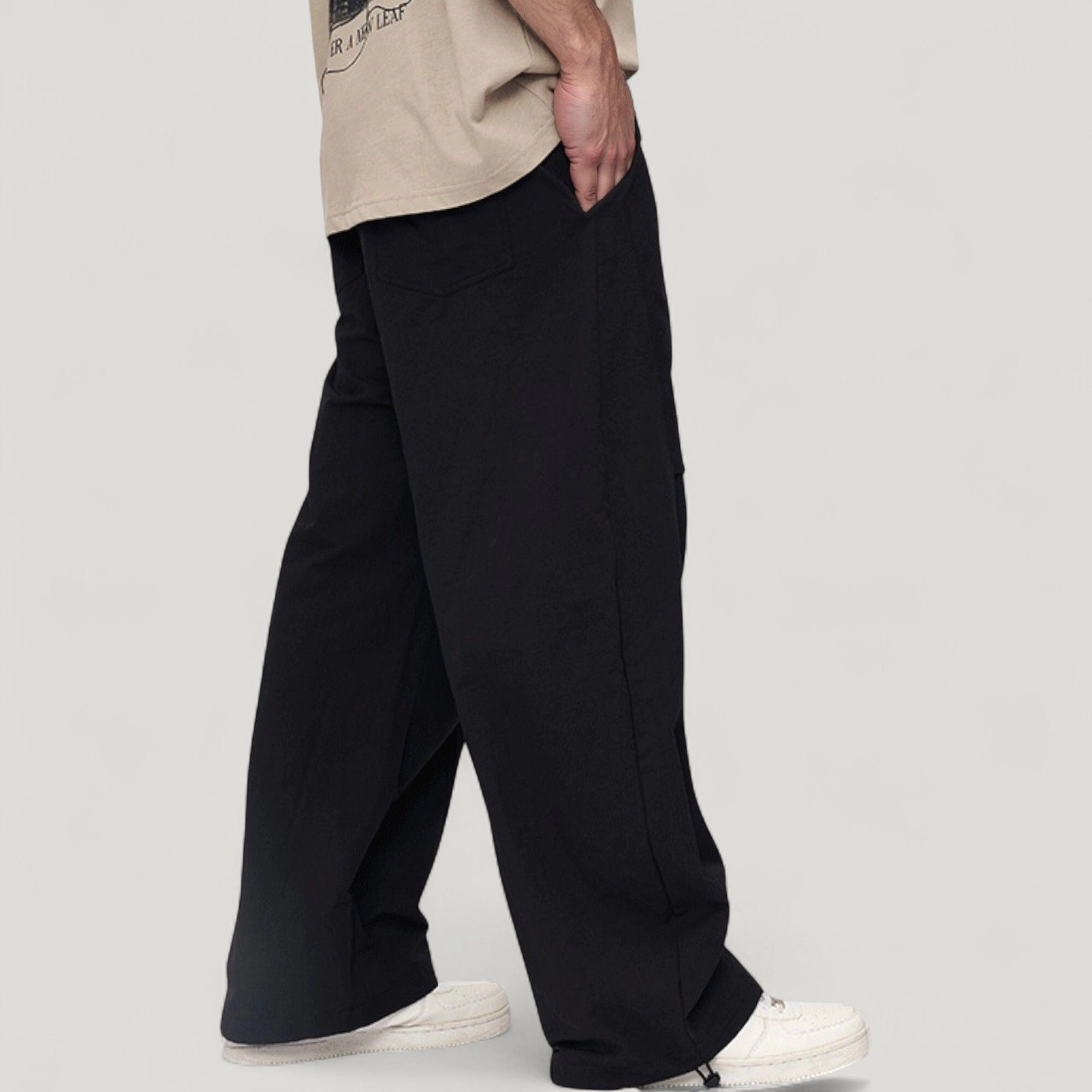 Anna-Kaci Men's Wide-Leg Relaxed Fit Drawstring Waist Casual Sweatpants
