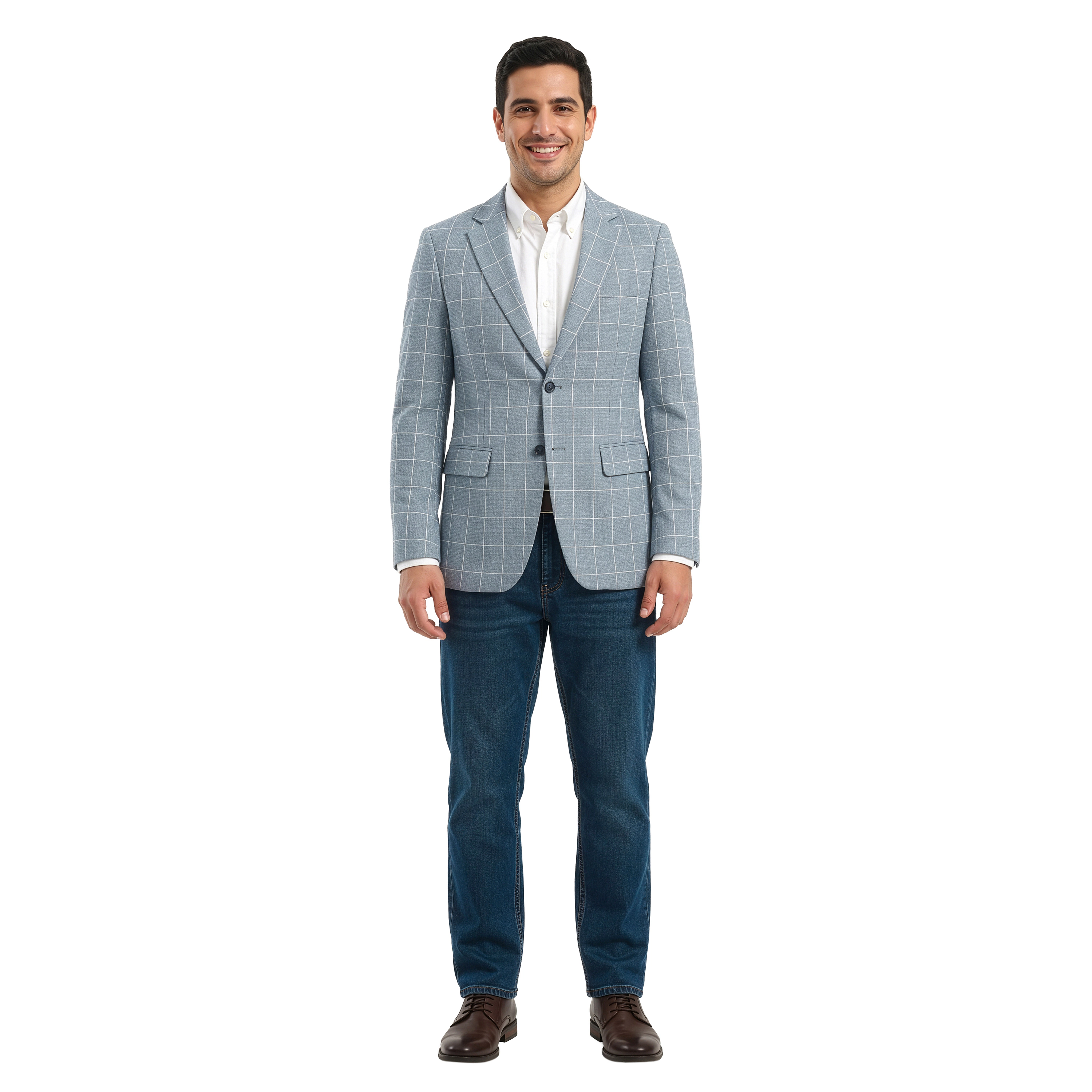 Tazzio Mens Slim Fit Windowpane Sport Coat
