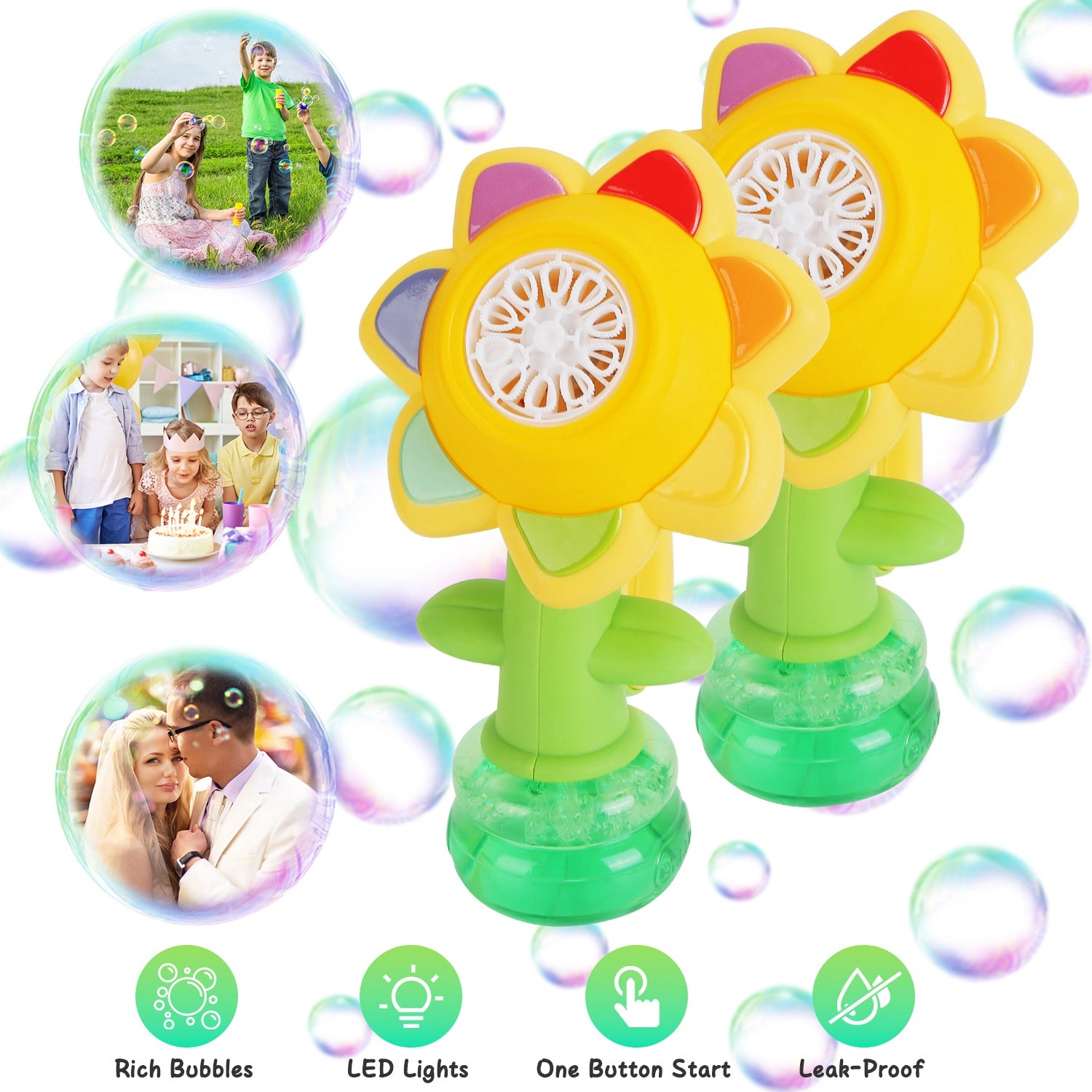 GBruno 2-Piece Dancing Sunflower Bubble Machines