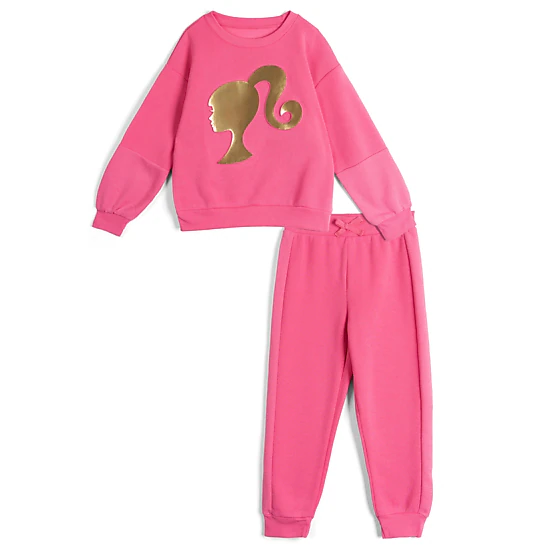 Barbie Girls' Fleece Sweatshirt and Joggers Set