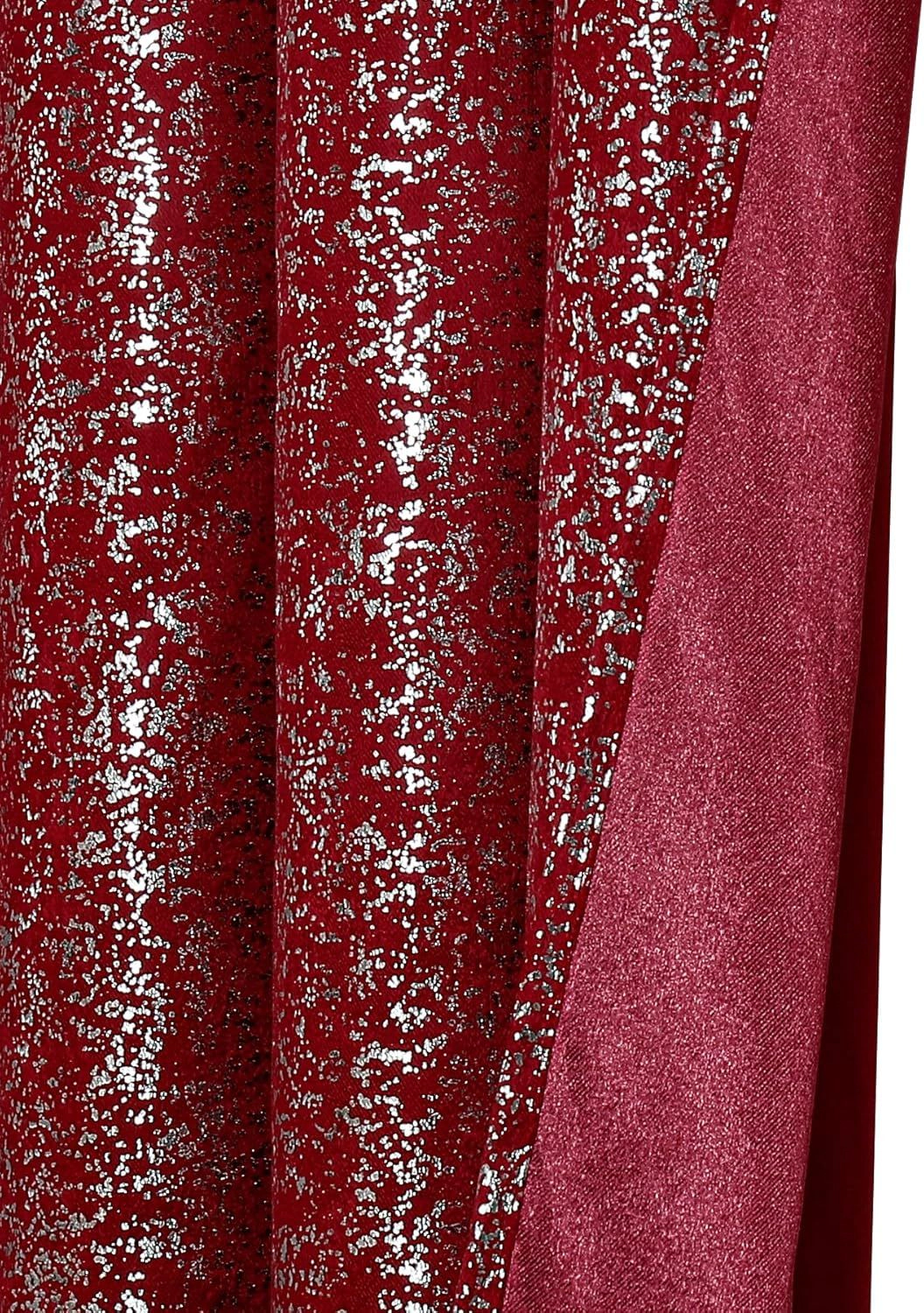 Kate Aurora 2 Piece Metallic Sparkle Thermal Grommet Blackout Curtain Panels