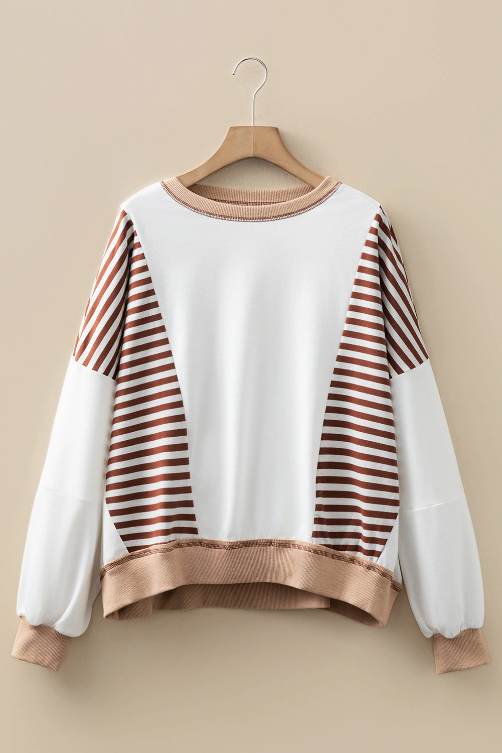 Threaded Pear Women's Zyla Contrast Stitching Oversize Sweatshirt