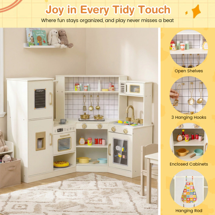 Hivvago Corner Kids Play Kitchen with Stoves with Lights and Sounds