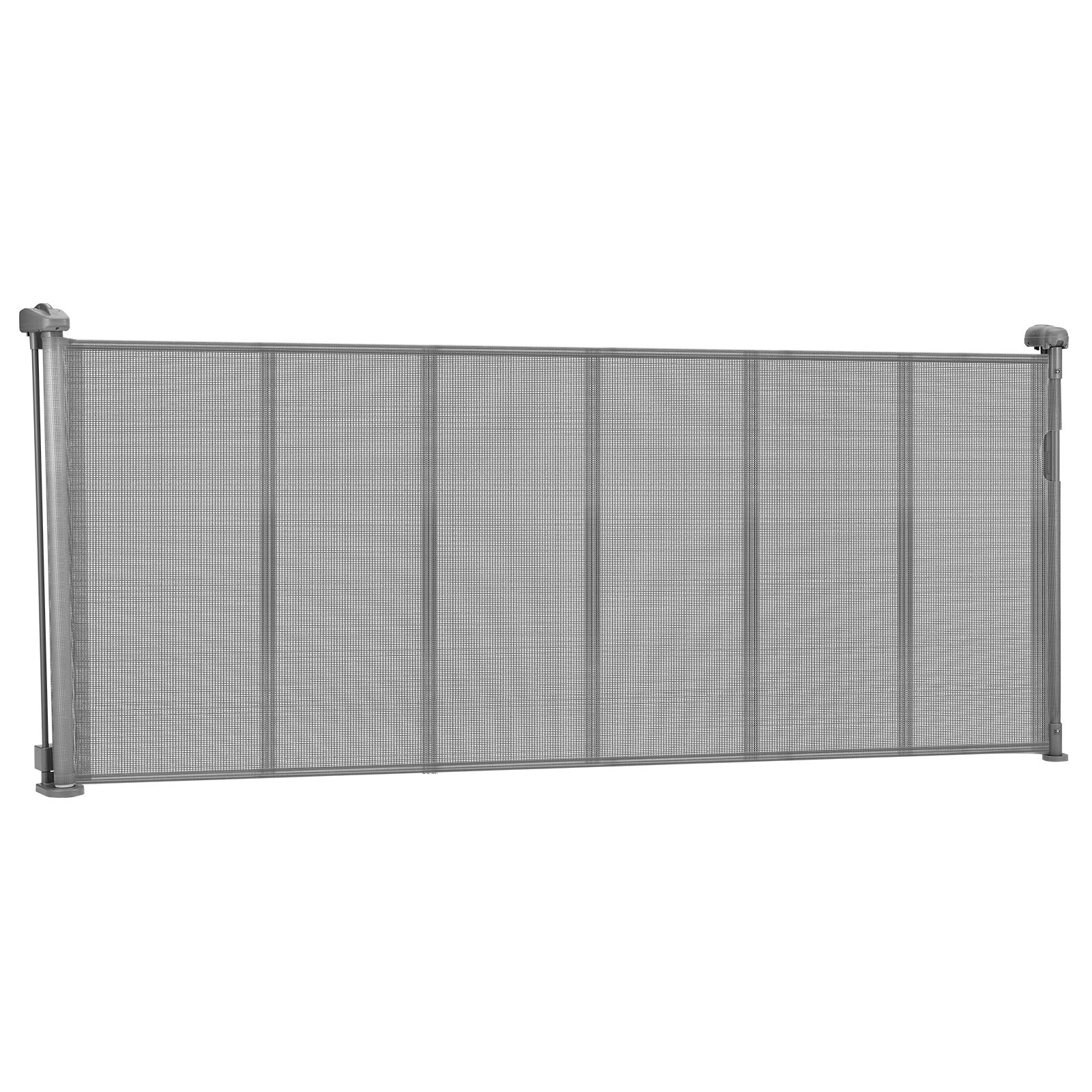 HONGGE Retractable Mesh Gate, 34 In Tall, Extends to 71 In Wide, Fiberglass Frame for Stairs and Doorways, Gray