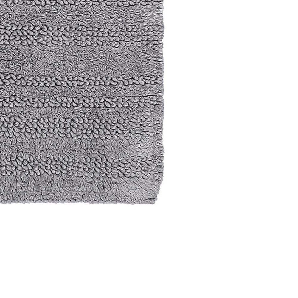 Knightsbridge Luscious Textu Striped All Season Soft Plush Cotton Reversible & Soft Bath Rug