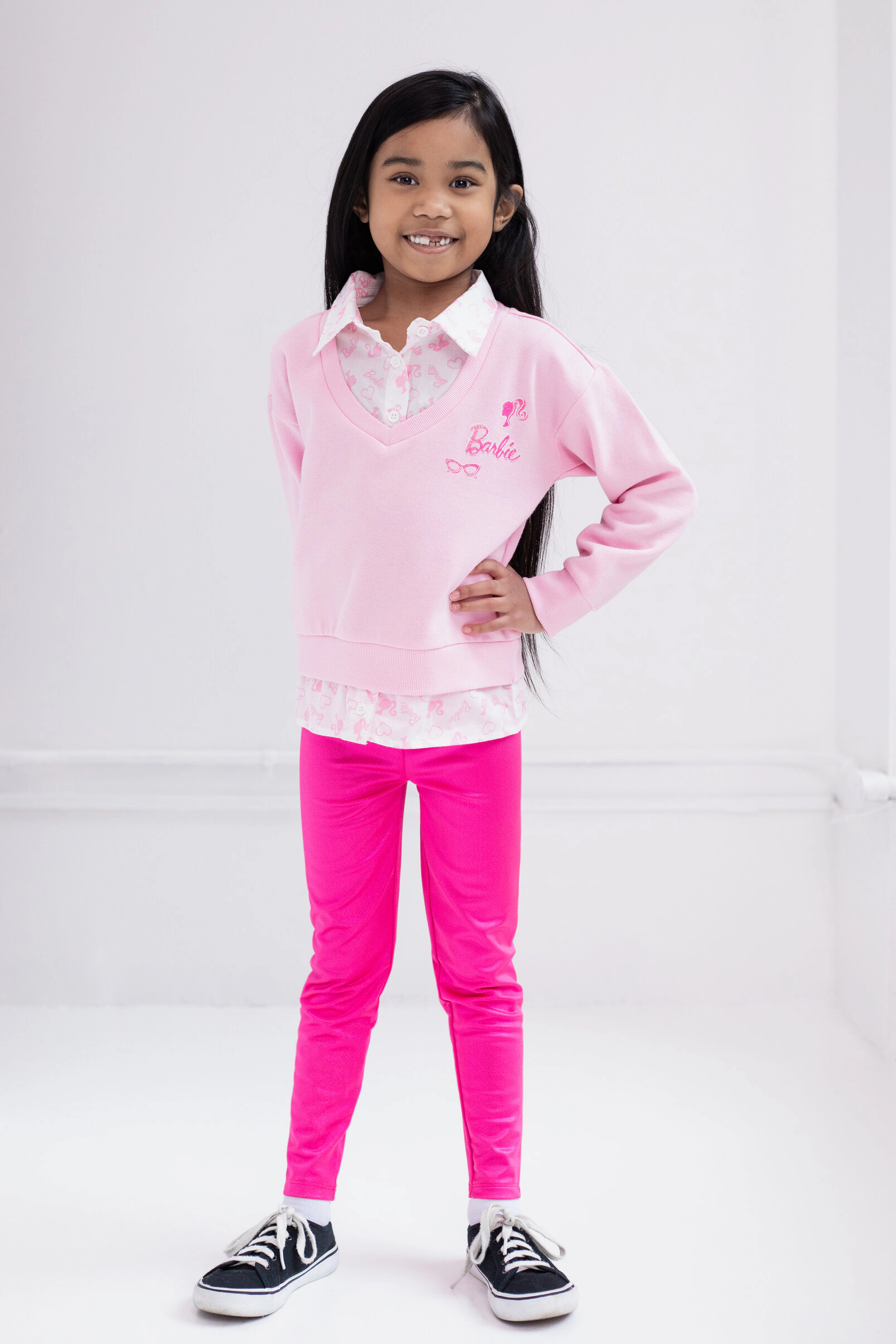 Barbie Girls' Fleece Sweatshirt and Leggings Set