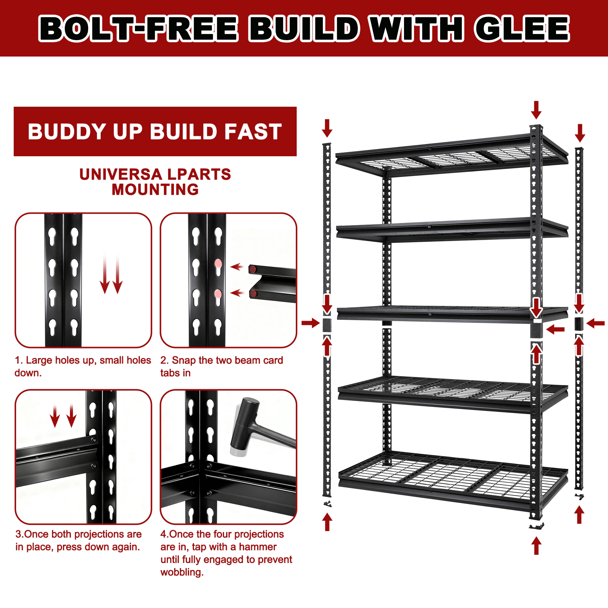 Flynama 5-Shelf Steel Heavy-Duty Adjustable Garage Storage Shelving Unit in Black (60 in. W x 84 in. H x 24 in. D)