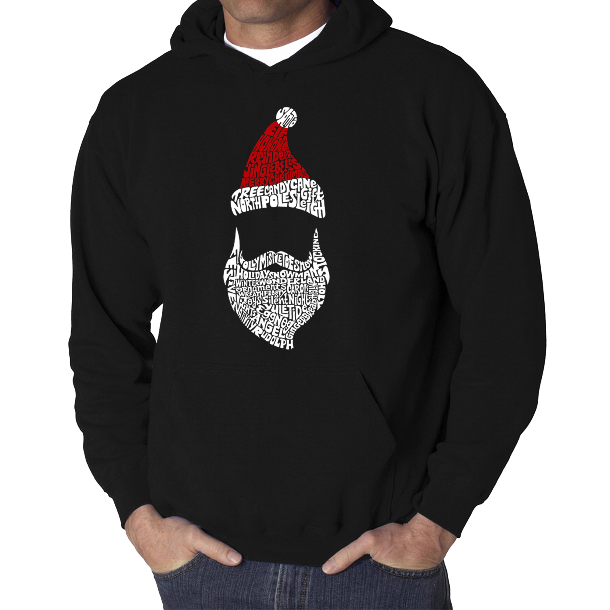 LA Pop Art Santa Claus - Men's Word Hooded Sweatshirt