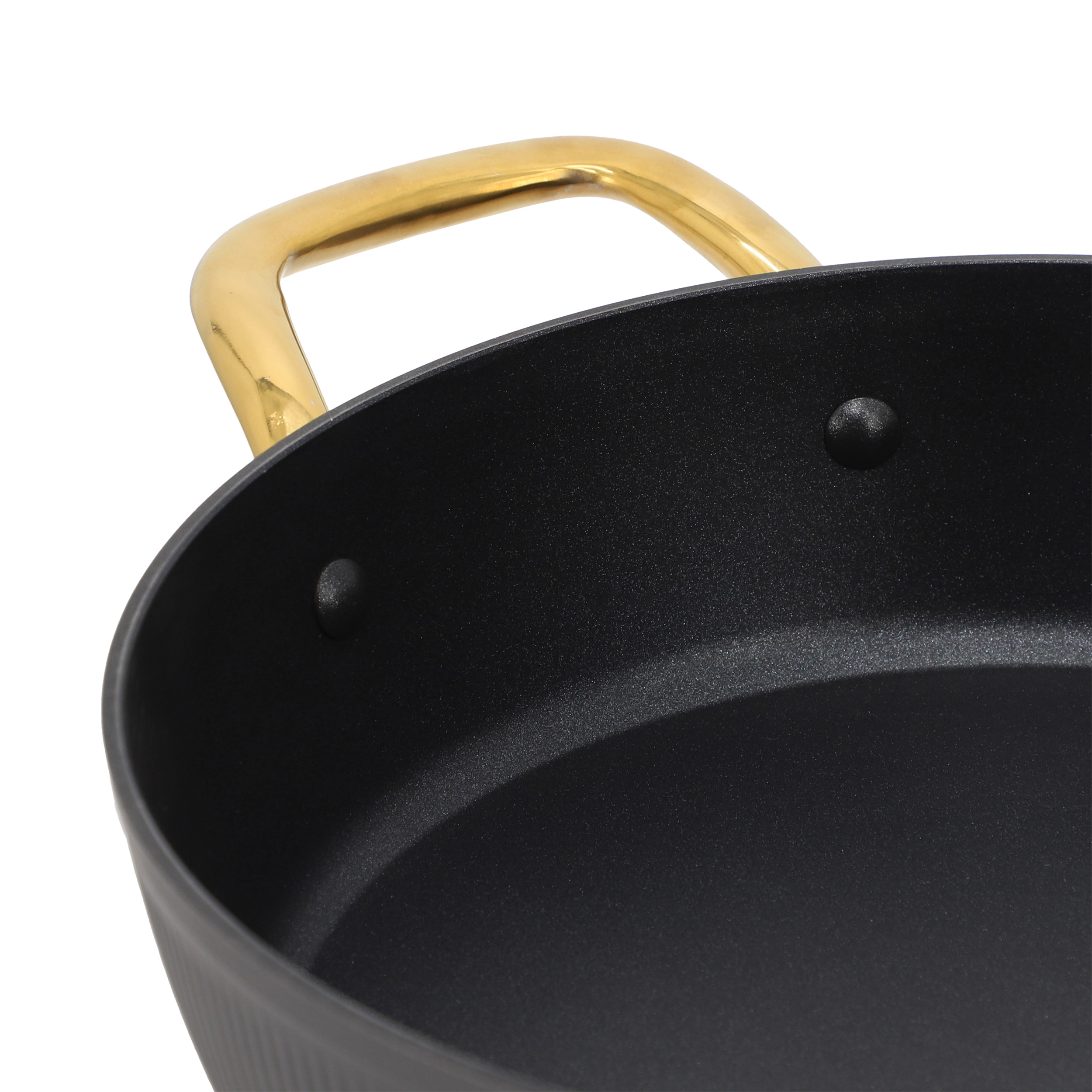 Oster Abbottsford 4 Quart Nonstick Aluminum Saute Pan with Glass Lid in Black