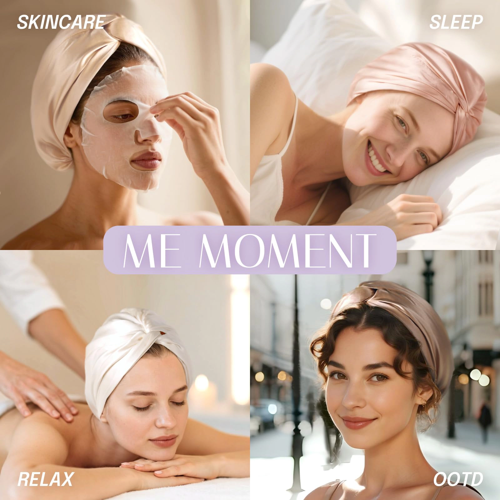PIGFDK Silk Hair Bonnet For Sleeping Women  Mulberry Anti-frizz