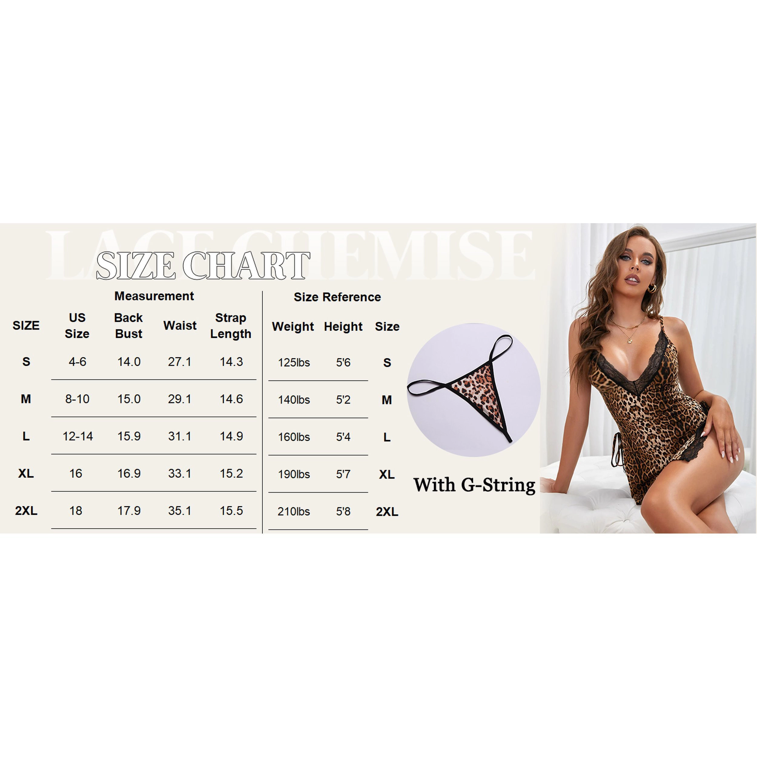 Avidlove Women's Leopard Lace Babydoll Chemise Negligee