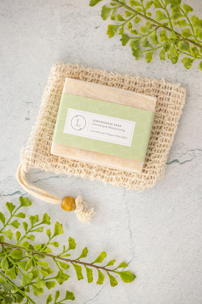 Lizush 2x Natural Cold-Process Soap Bars with Essential Oils - Lemongrass